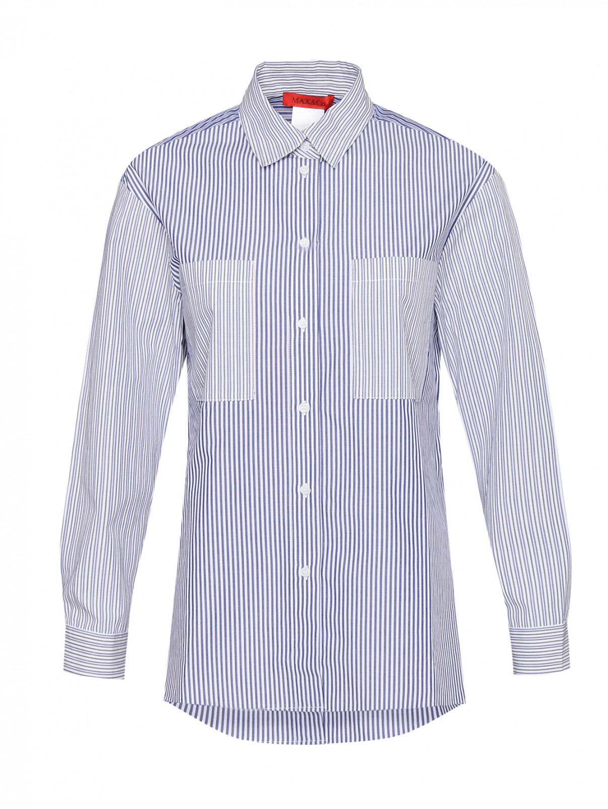Рубашка из хлопка с узором "полоска" Max&Co  –  Общий вид  – Цвет:  Узор
