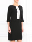 Платье-мини шелка с контрастной отделкой и рукавами 3/4 Moschino  –  Модель Верх-Низ