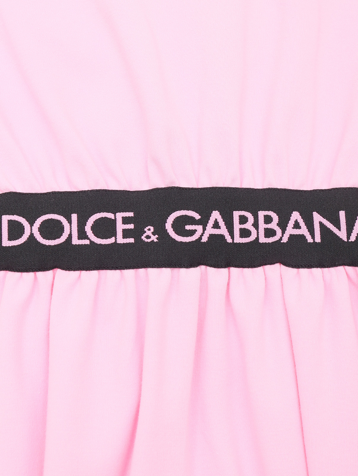 Платье из трикотажа с резинкой Dolce & Gabbana  –  Деталь1  – Цвет:  Розовый