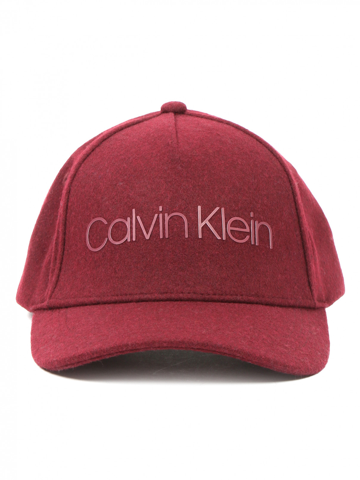 Кепка из смешанной шерсти с принтом Calvin Klein  –  Общий вид  – Цвет:  Красный