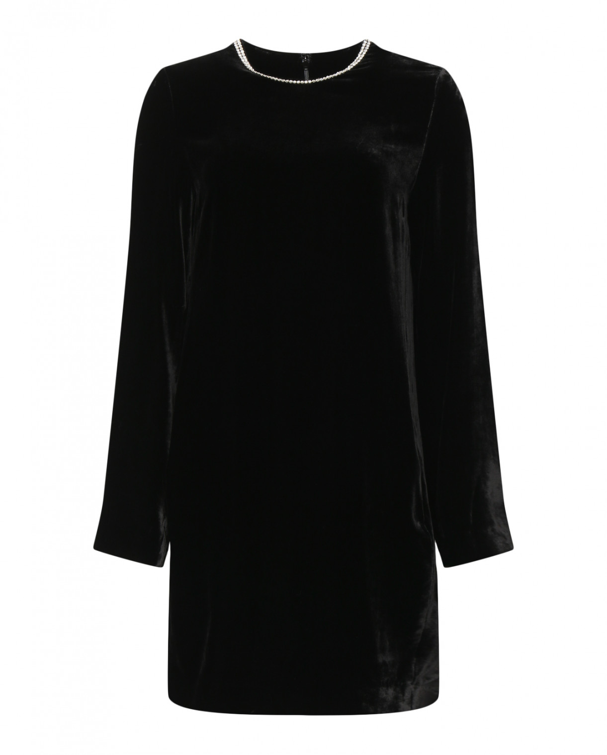 Платье с декоративным воротником McQ  –  Общий вид  – Цвет:  Черный