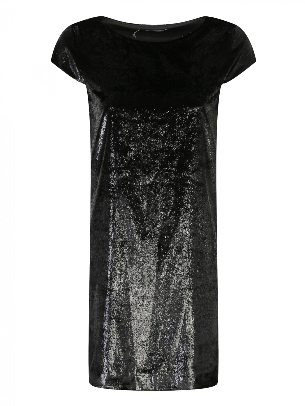 Платье-мини прямого кроя Love Moschino  –  Общий вид  – Цвет:  Черный