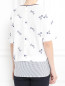 Блуза из хлопка декорированная вышивкой Marina Sport  –  МодельВерхНиз1