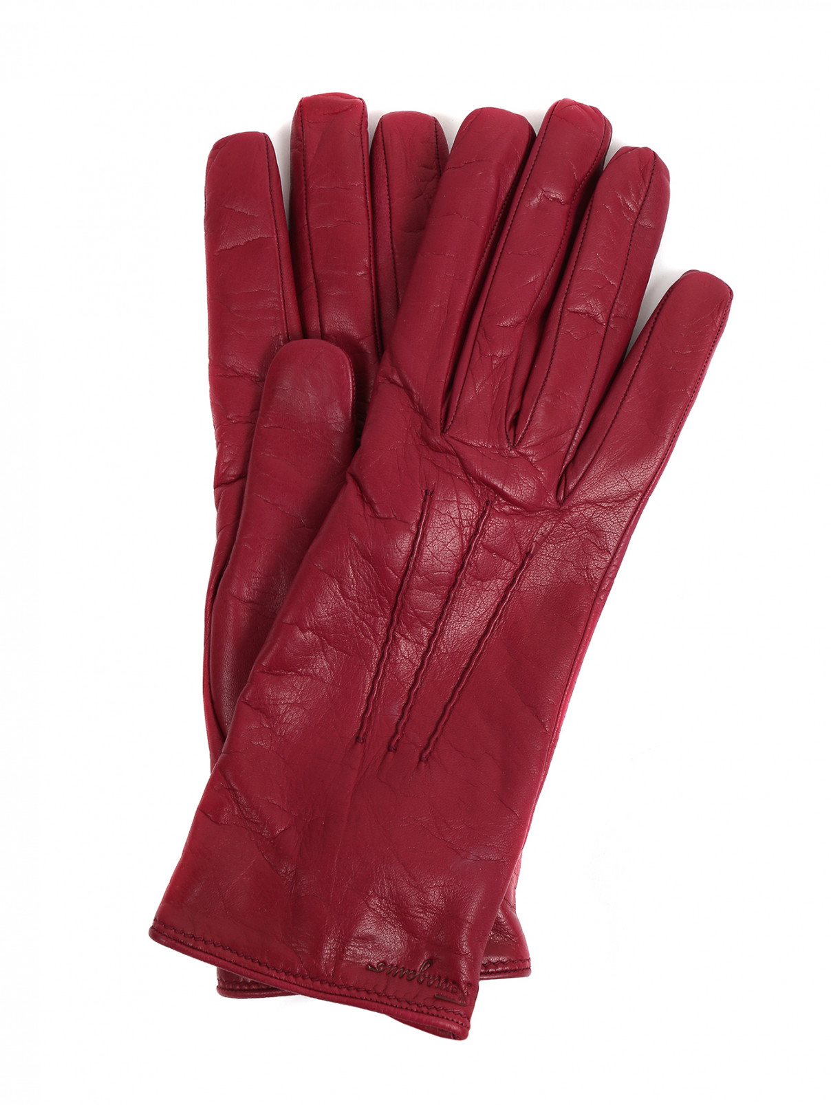 Перчатки из кожи Salvatore Ferragamo  –  Общий вид  – Цвет:  Красный