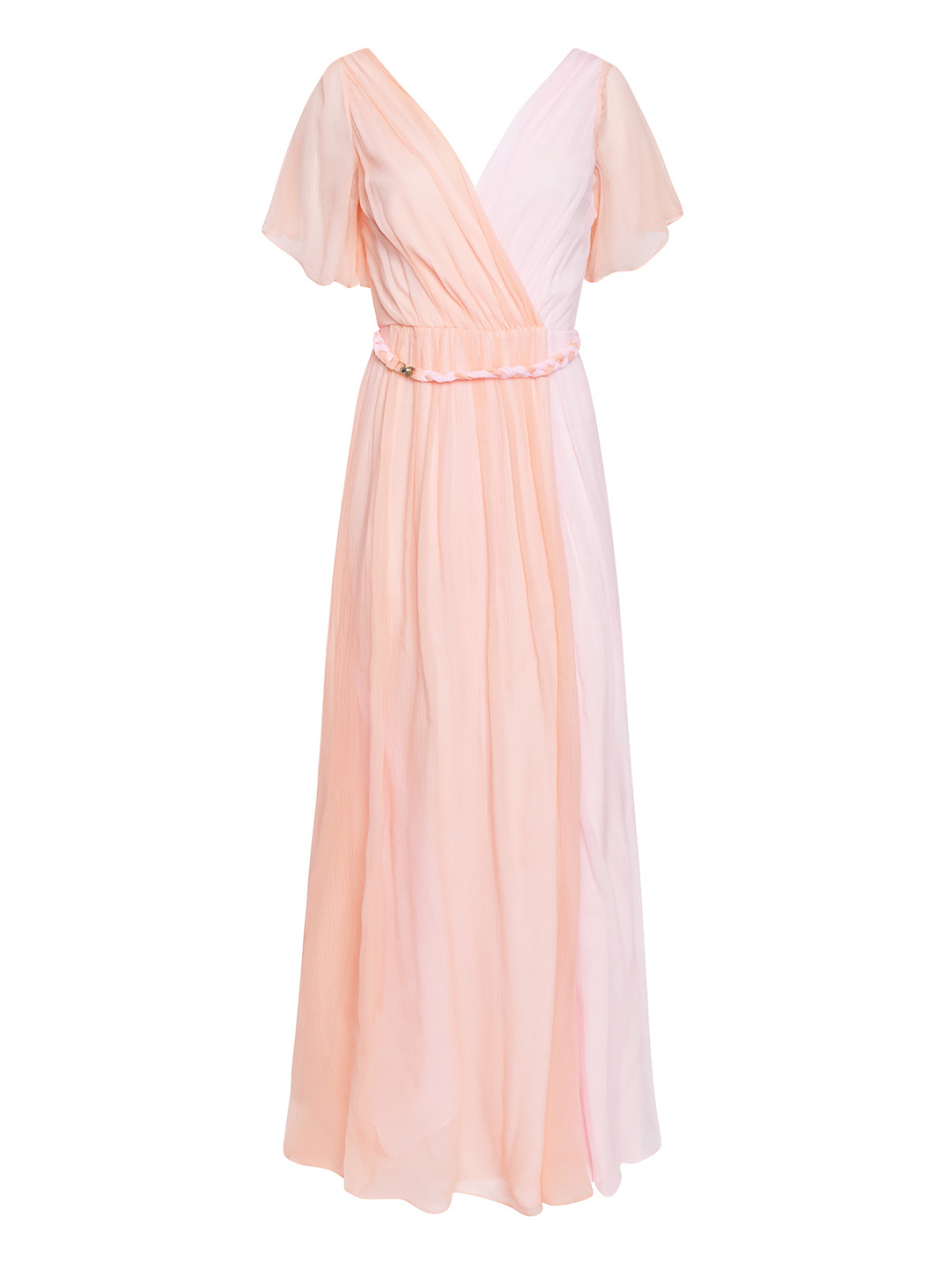 Платье макси из шелка Tara Jarmon  –  Общий вид  – Цвет:  Розовый