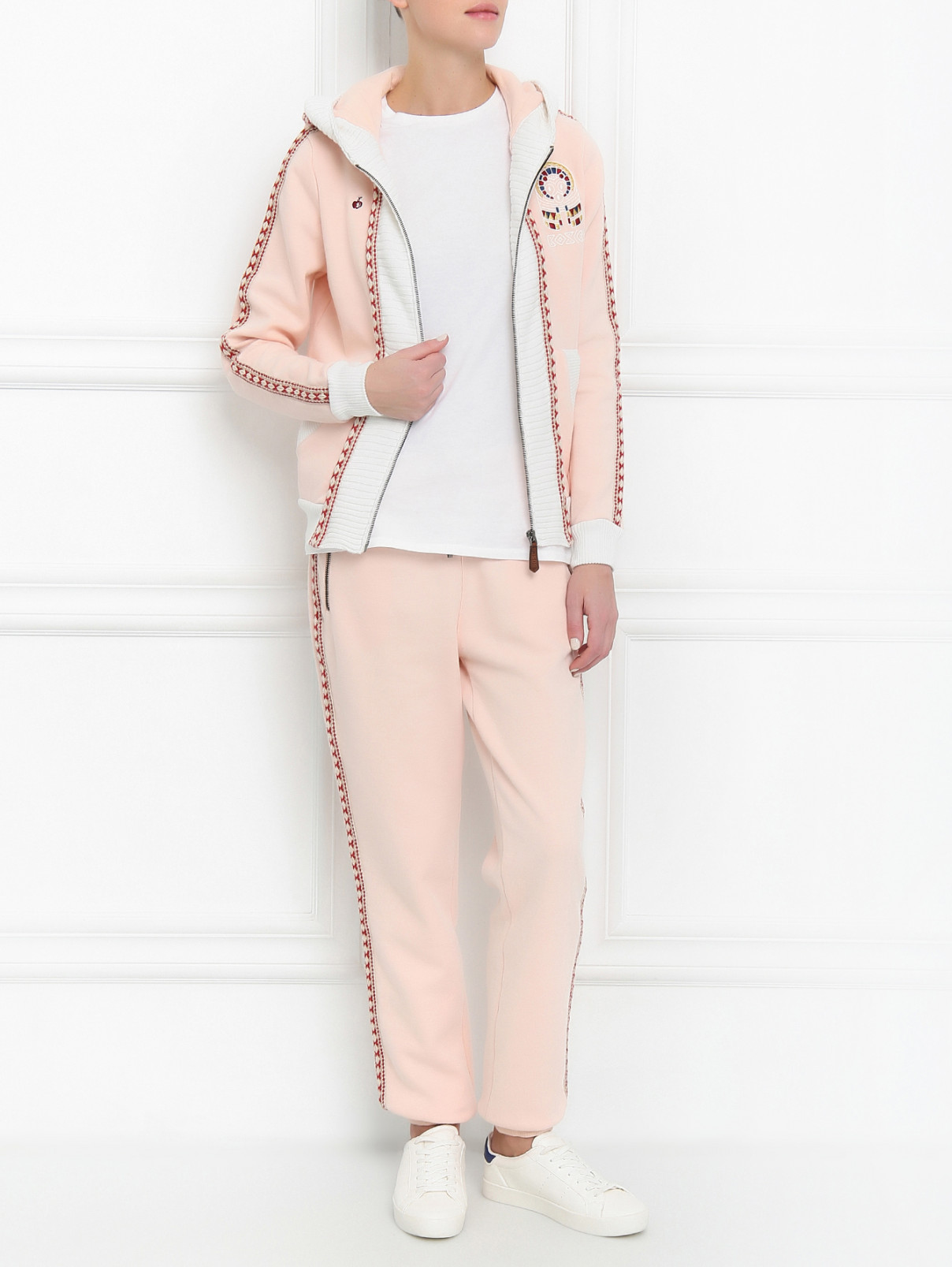 Трикотажные брюки из хлопка на резинке BOSCO  –  Модель Общий вид  – Цвет:  Розовый