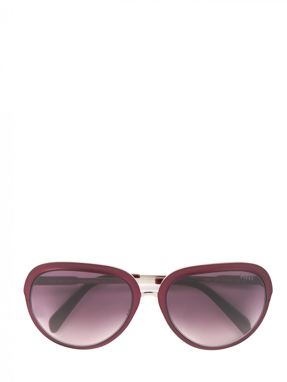 Солнцезащитные очки в оправе из металла Emilio Pucci  –  Общий вид  – Цвет:  Красный