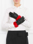 Перчатки из кожи с отделкой из меха кролика Kenzo  –  Модель Общий вид