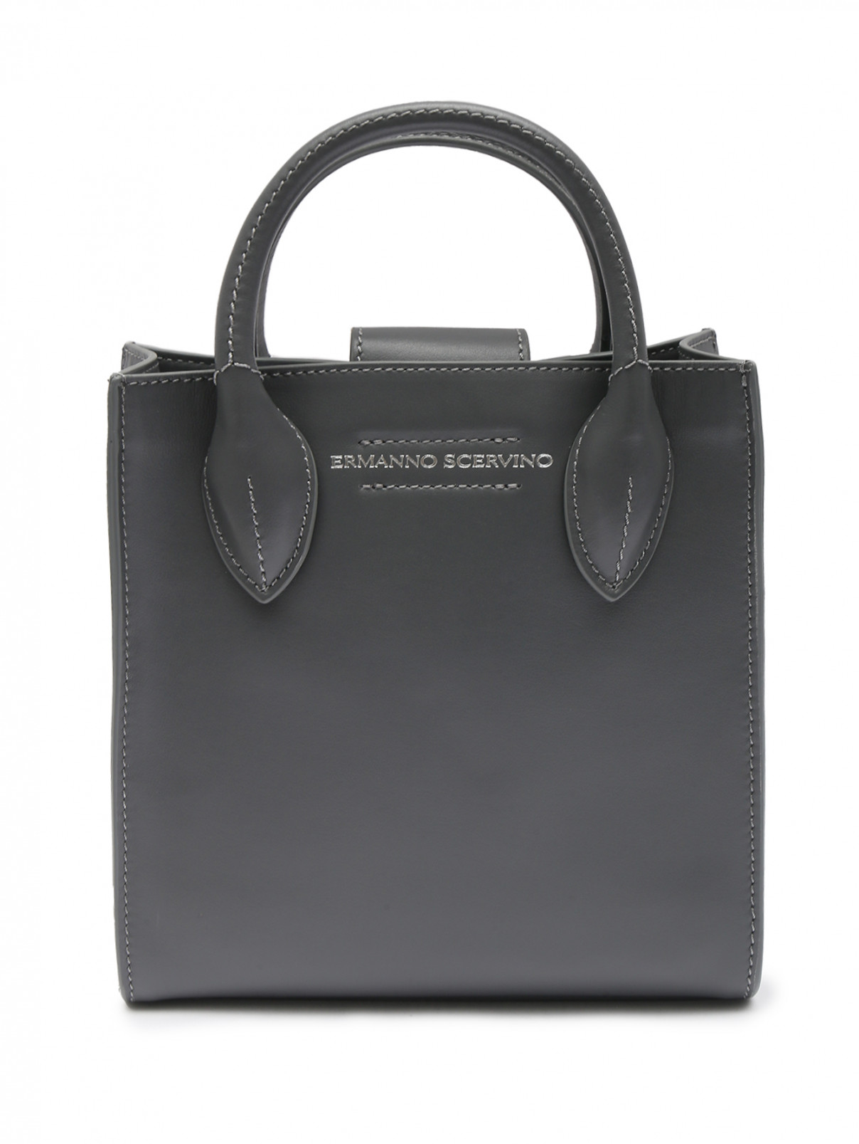 Сумка из гладкой кожи Ermanno Scervino  –  Обтравка2  – Цвет:  Серый