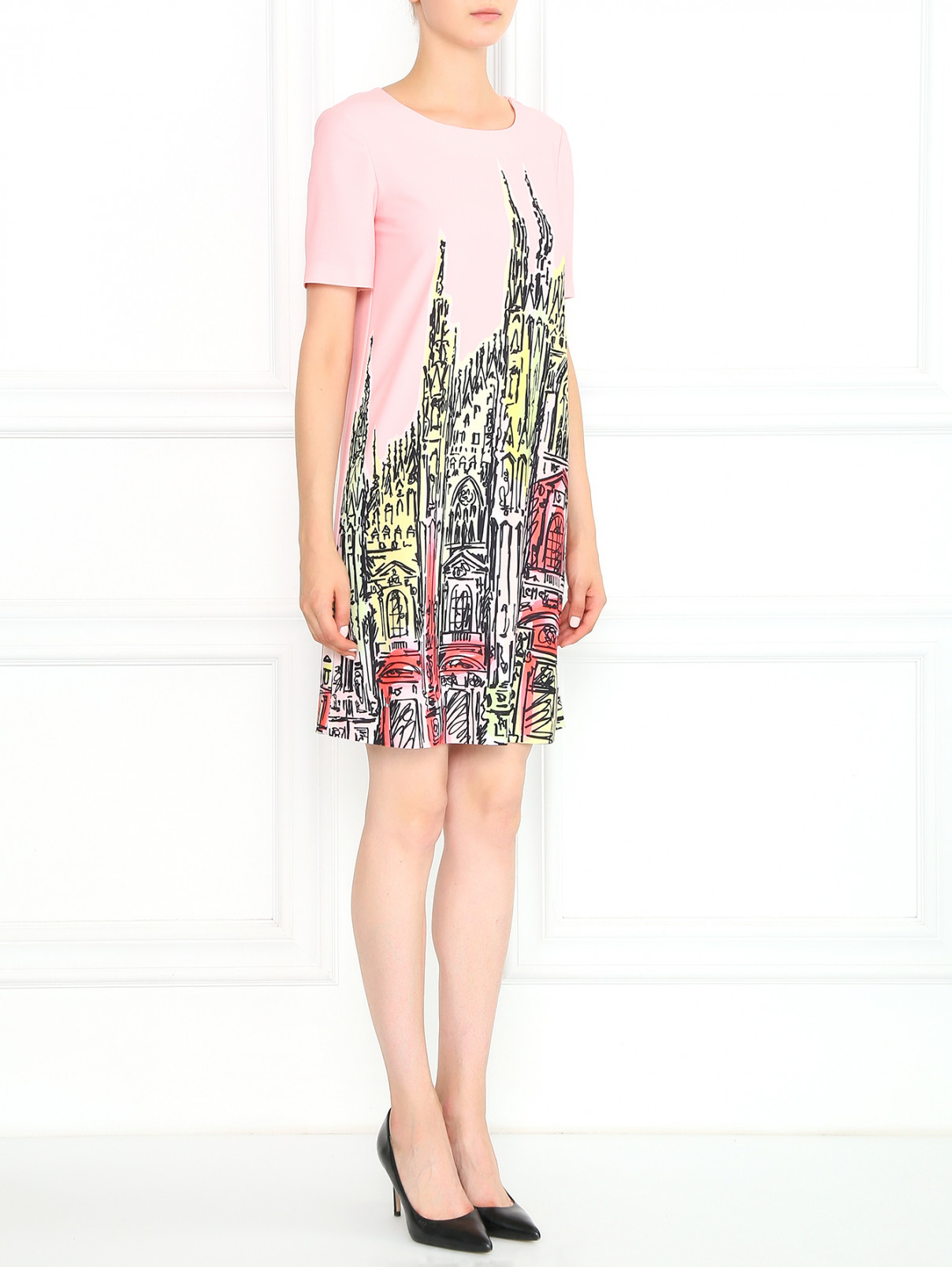 Платье-мини с абстрактным узором Moschino Boutique  –  Модель Общий вид
