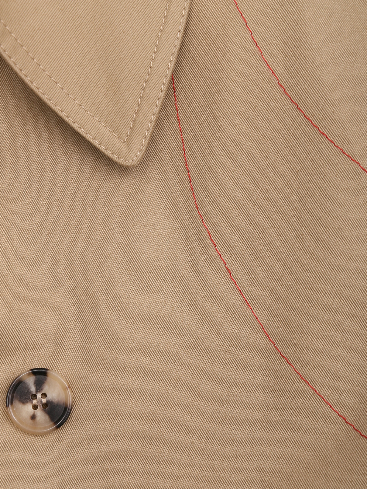 Тренч из хлопка с карманами Maison Margiela  –  Деталь  – Цвет:  Бежевый
