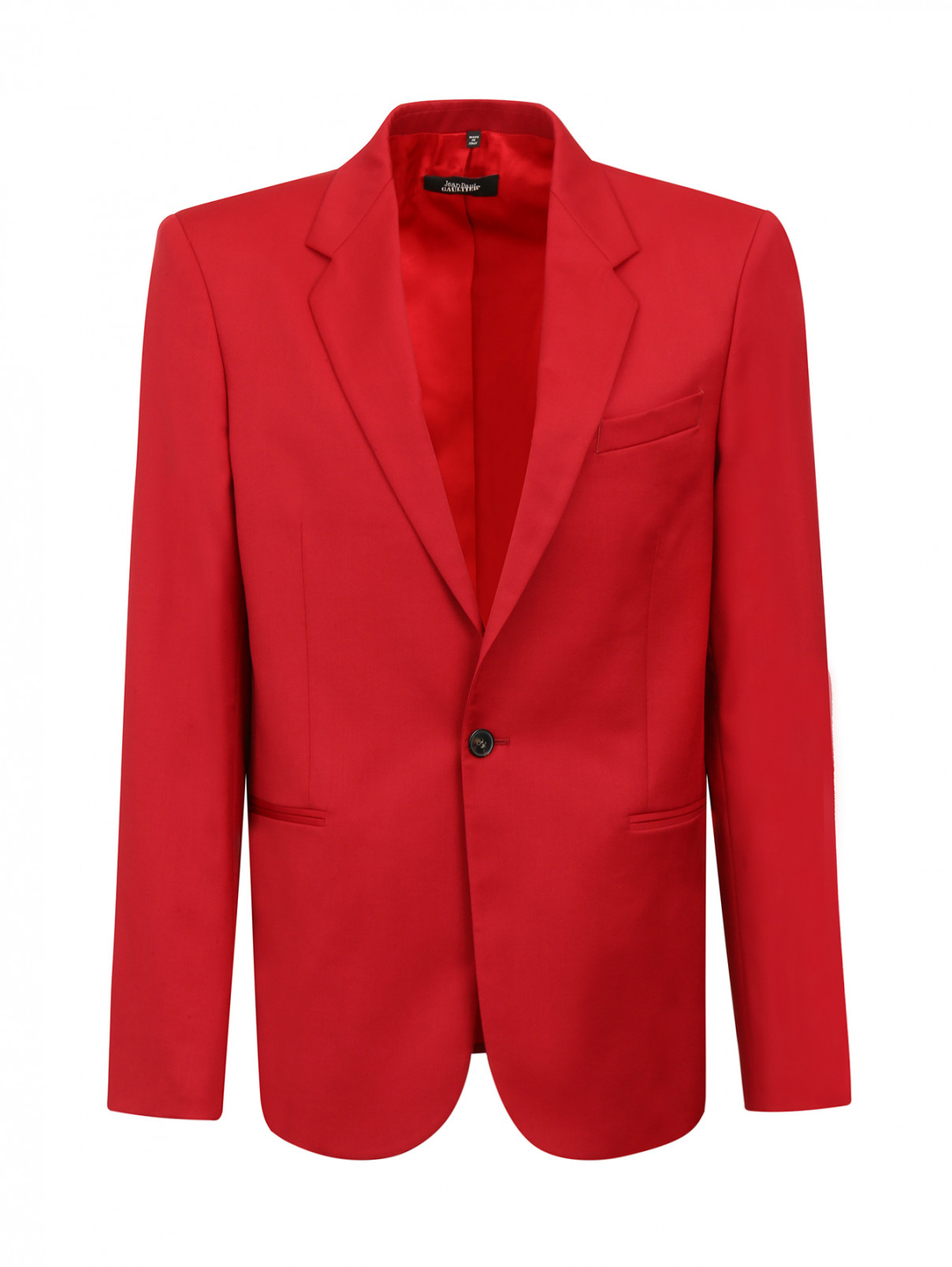 Однобортный пиджак из шерсти Jean Paul Gaultier  –  Общий вид  – Цвет:  Красный