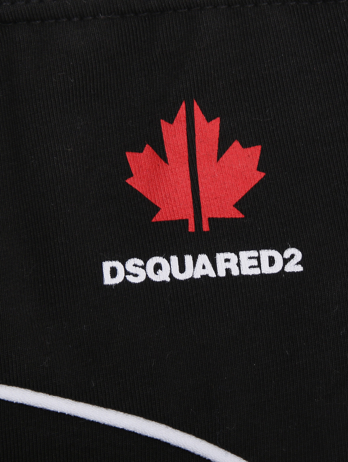 Трикотажные леггинсы с принтом и каймой Dsquared2  –  Деталь1  – Цвет:  Черный