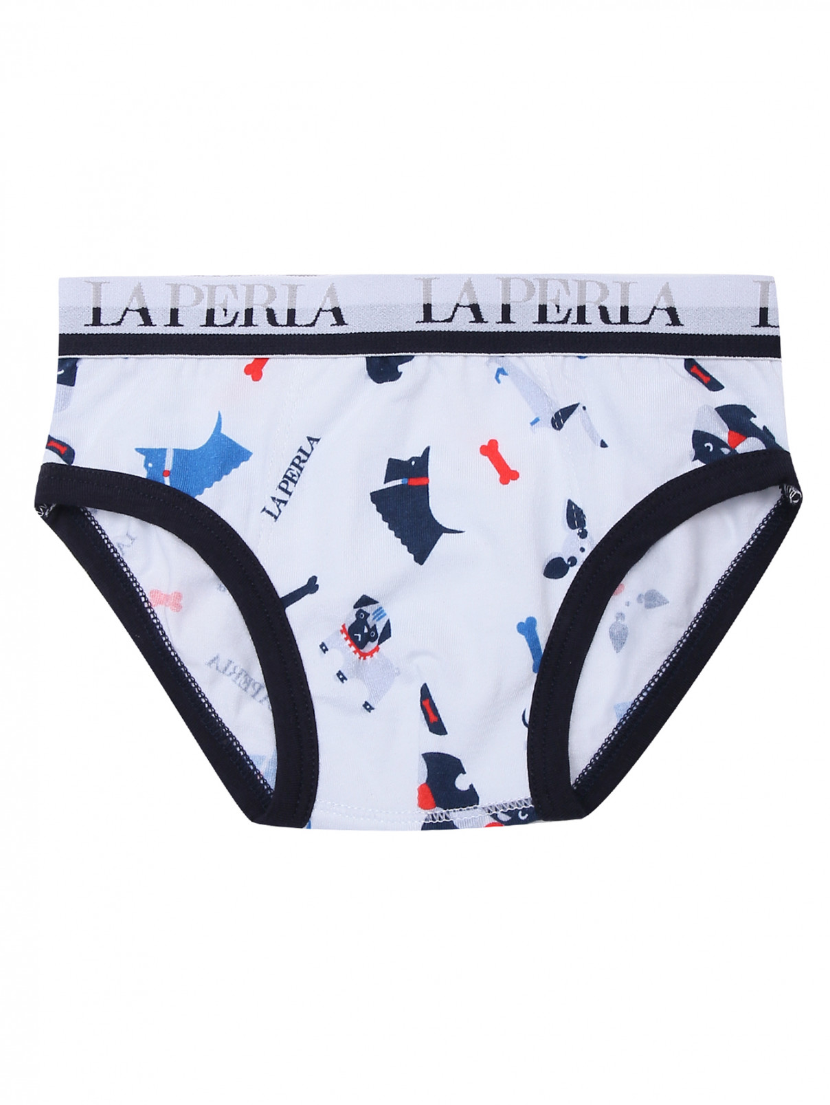 Трусы из хлопка с узором La Perla  –  Общий вид  – Цвет:  Белый