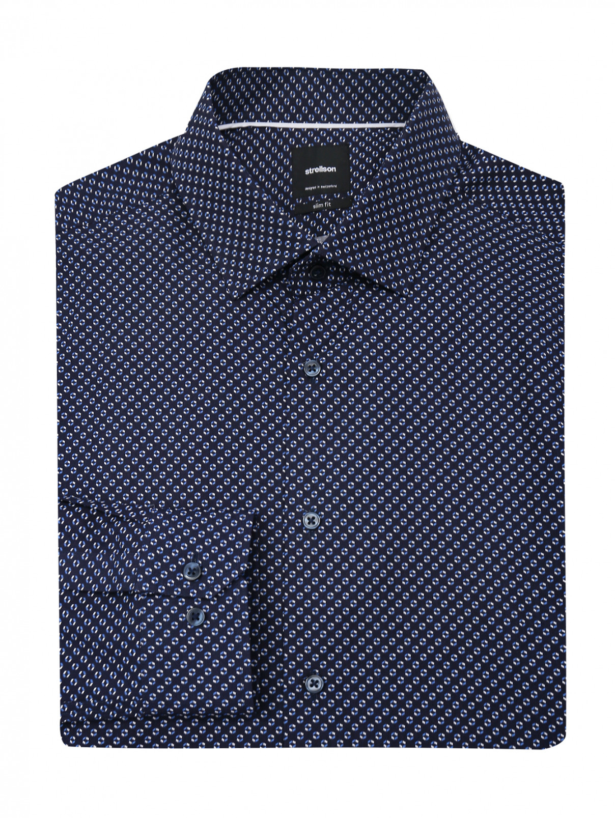 Рубашка из хлопка с узором Strellson  –  Общий вид  – Цвет:  Узор