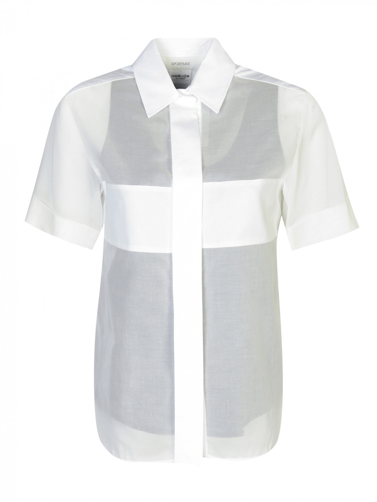 Блуза из хлопка с подкладкой Sportmax  –  Общий вид  – Цвет:  Белый