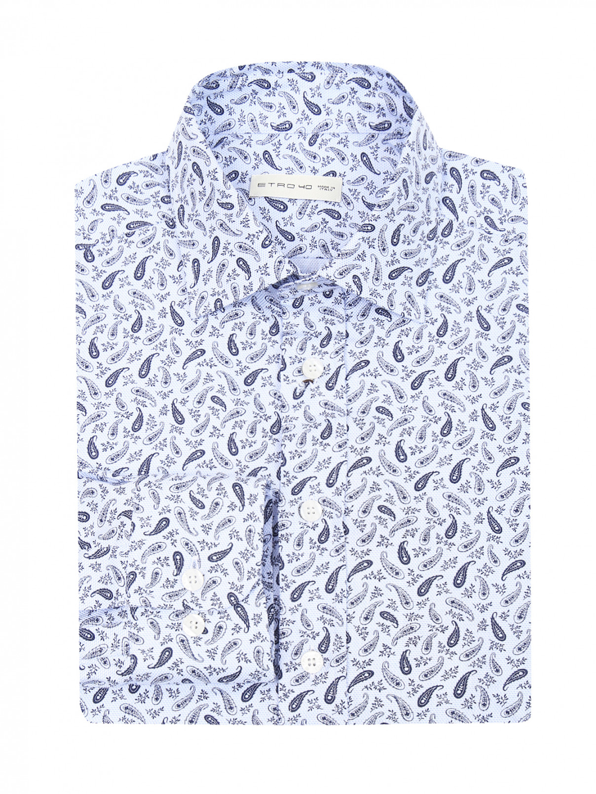 Рубашка из хлопка с узором "пейсли" Etro  –  Общий вид  – Цвет:  Синий