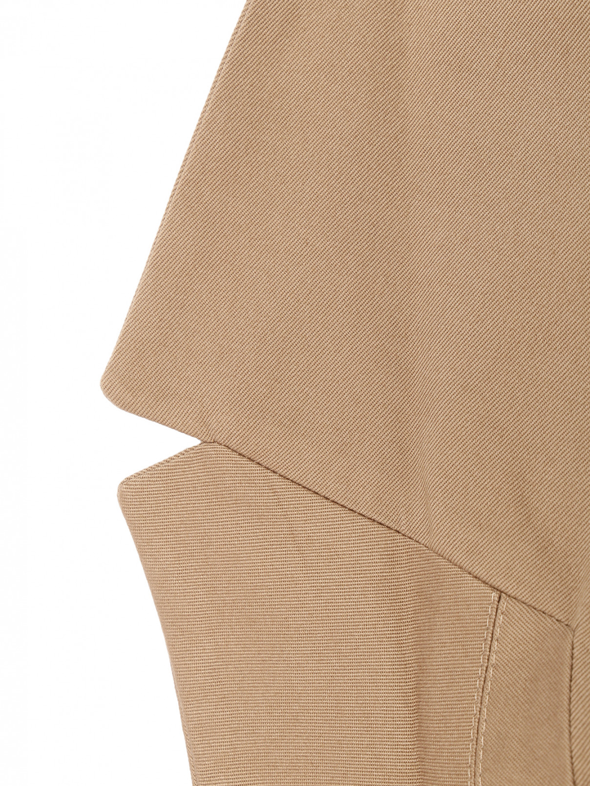 Жакет из хлопка однотонный Max Mara  –  Деталь  – Цвет:  Коричневый