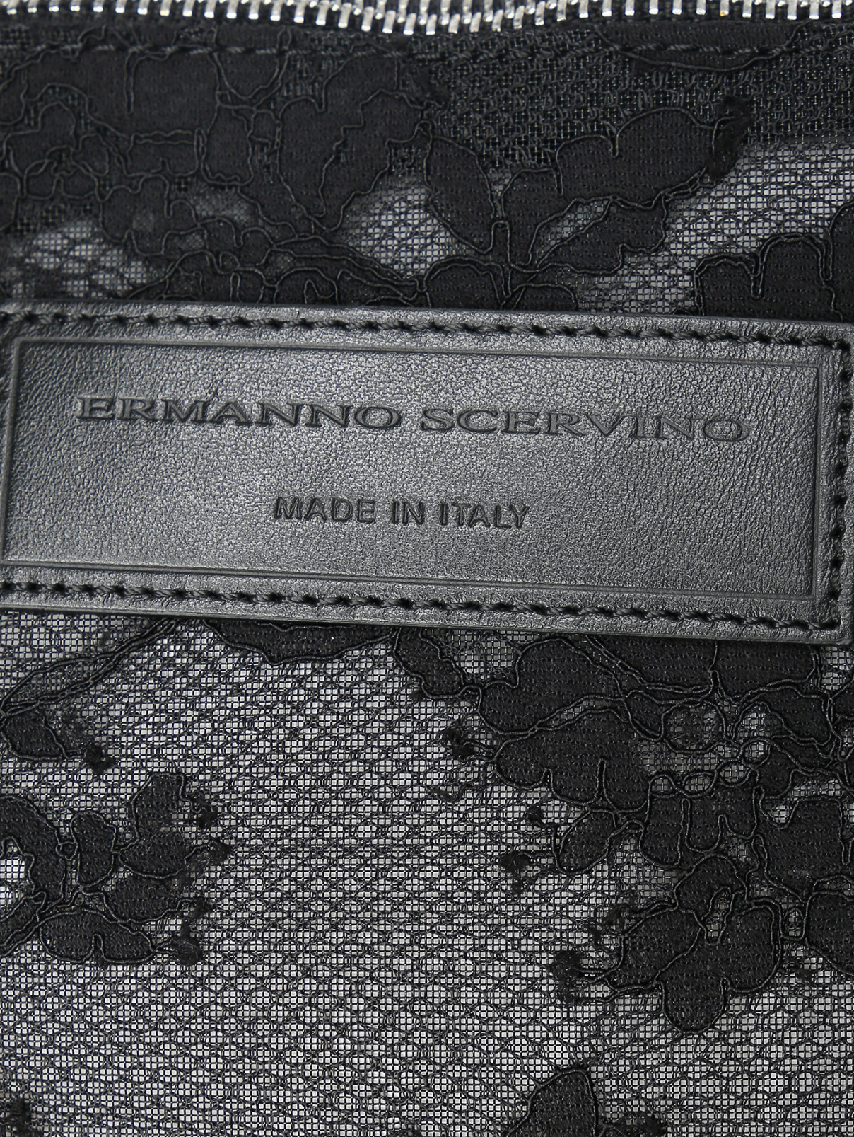 Сумка из текстиля с кружевом Ermanno Scervino  –  Деталь1  – Цвет:  Черный