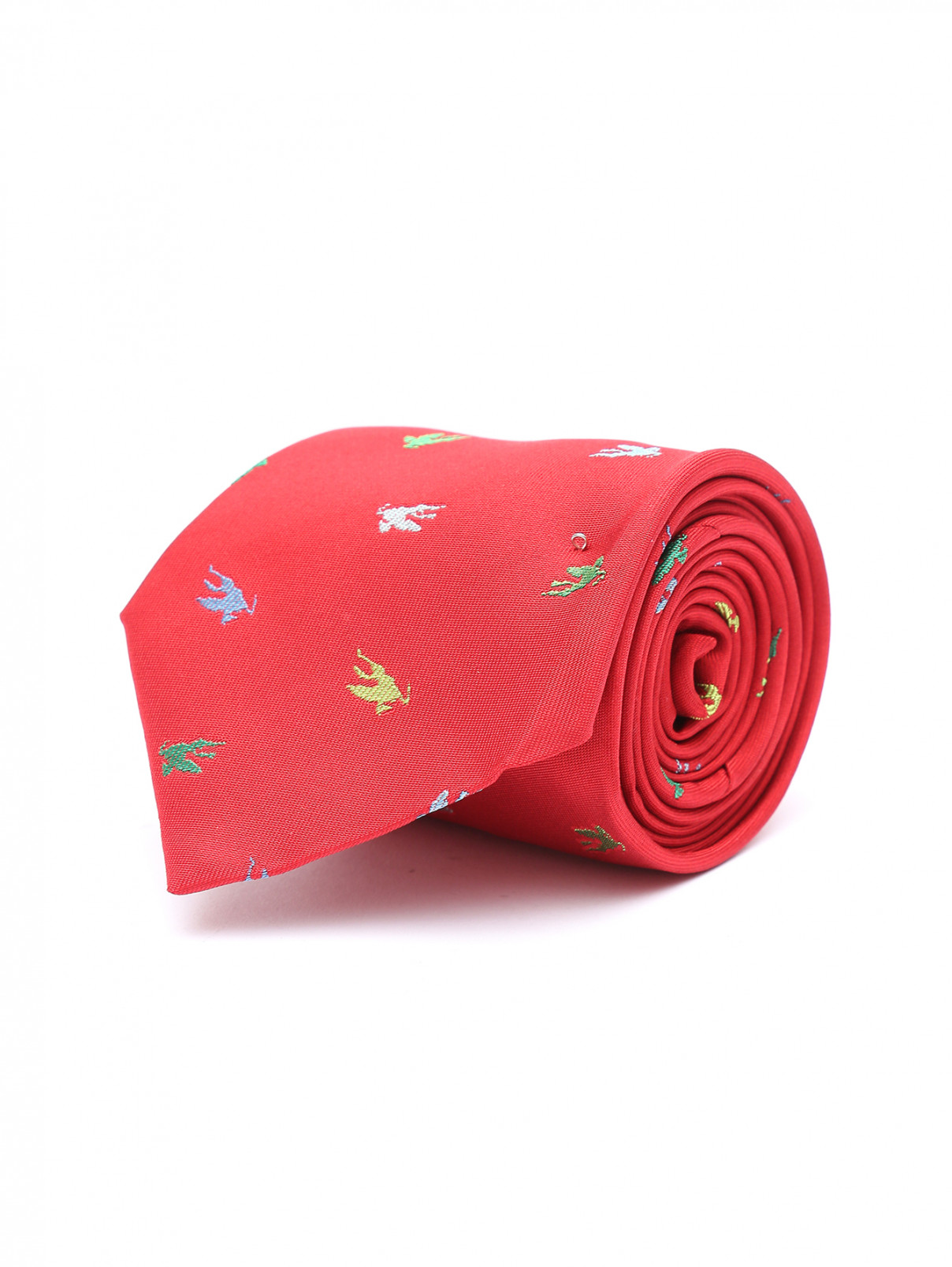 Галстук из шелка с узором Etro  –  Общий вид  – Цвет:  Красный