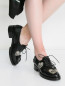 Ботинки из кожи со стразами N21  –  Модель Верх-Низ