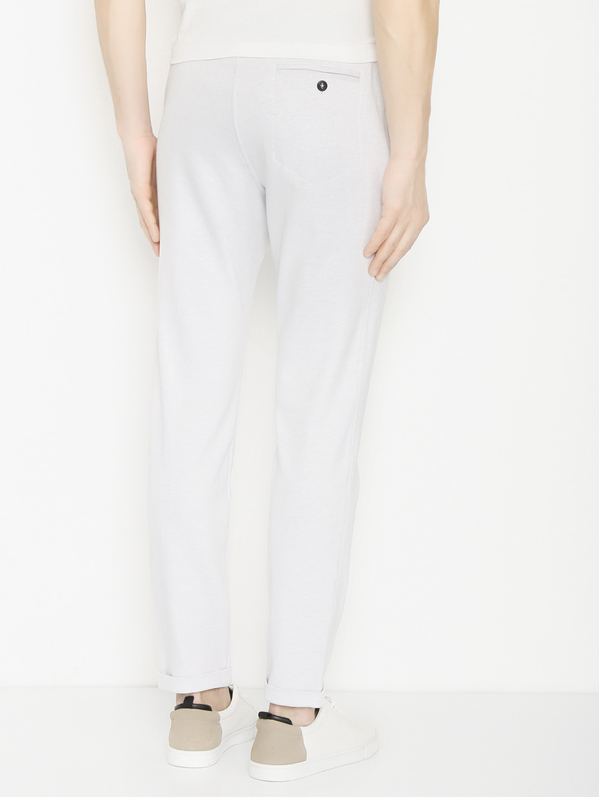 Трикотажные брюки из хлопка на резинке Capobianco  –  МодельВерхНиз1  – Цвет:  Серый