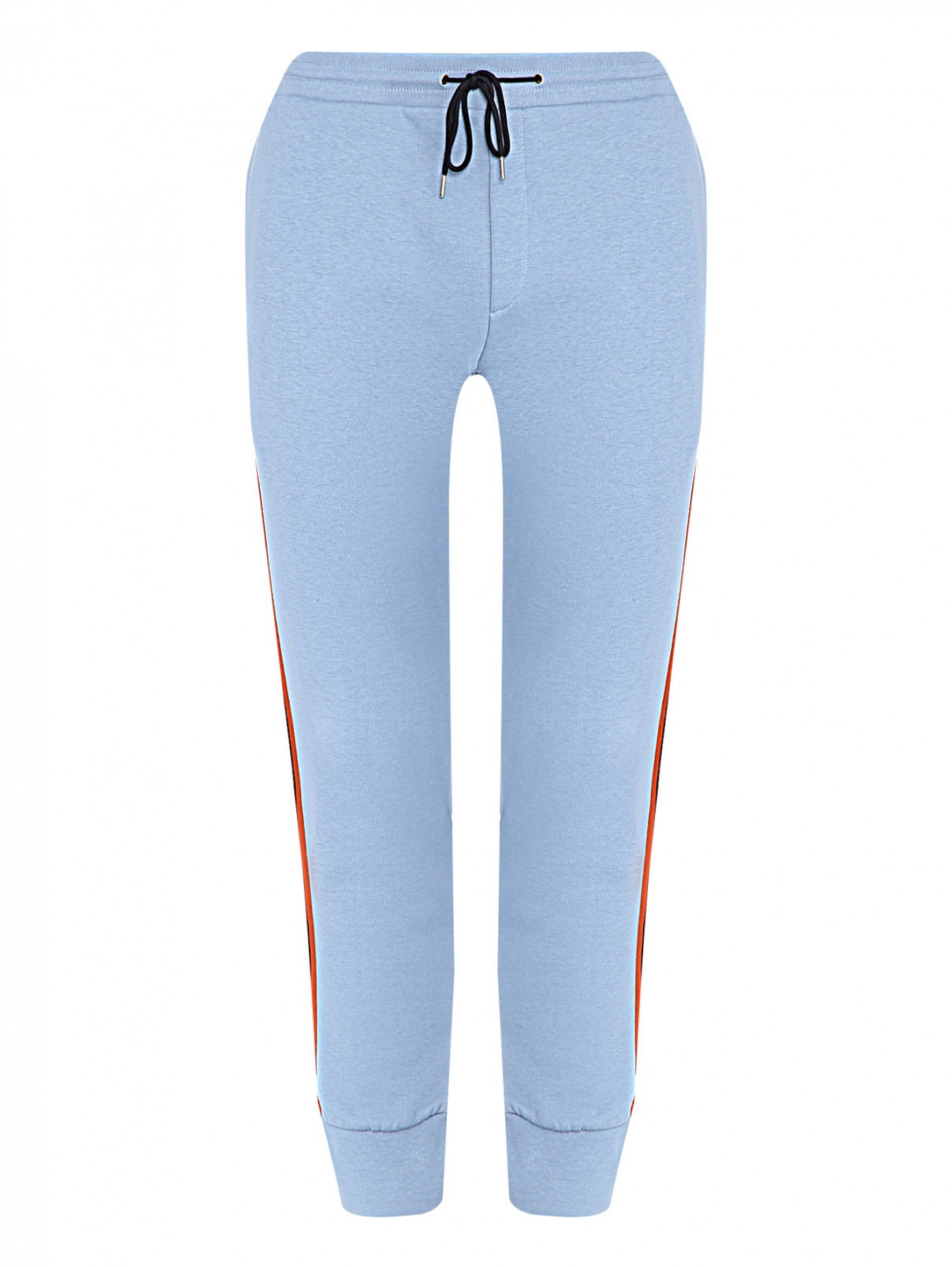 Трикотажные брюки из хлопка с лампасами Paul Smith  –  Общий вид  – Цвет:  Синий