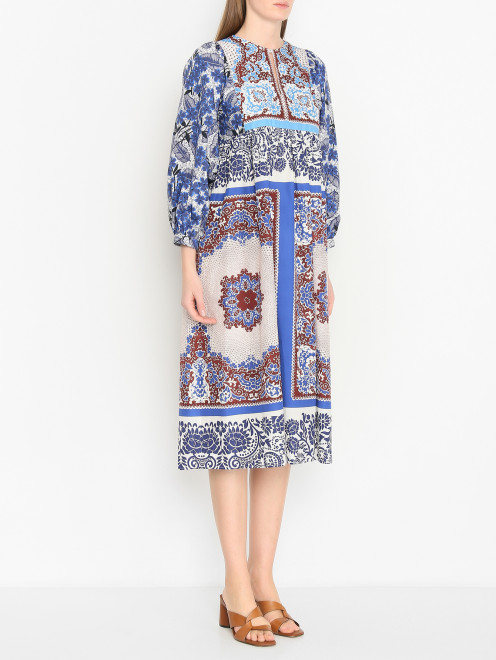 Платье из хлопка с узором Weekend Max Mara - МодельВерхНиз