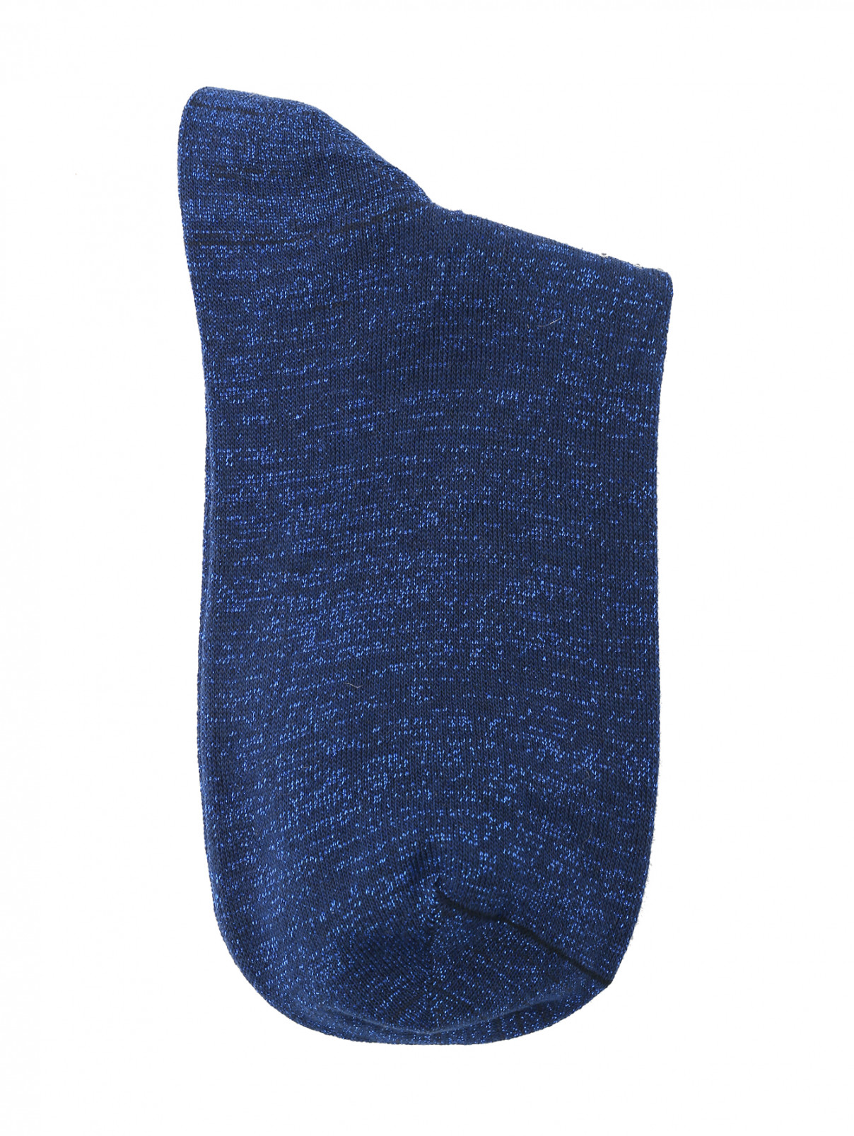 Носки из хлопка декорированные стразами ALTO MILANO  –  Общий вид  – Цвет:  Синий