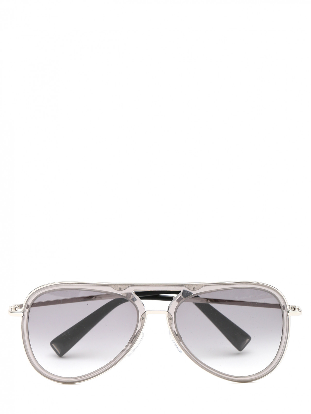 Солнцезащитные очки в оправе из металла и пластика Max Mara  –  Общий вид  – Цвет:  Серый