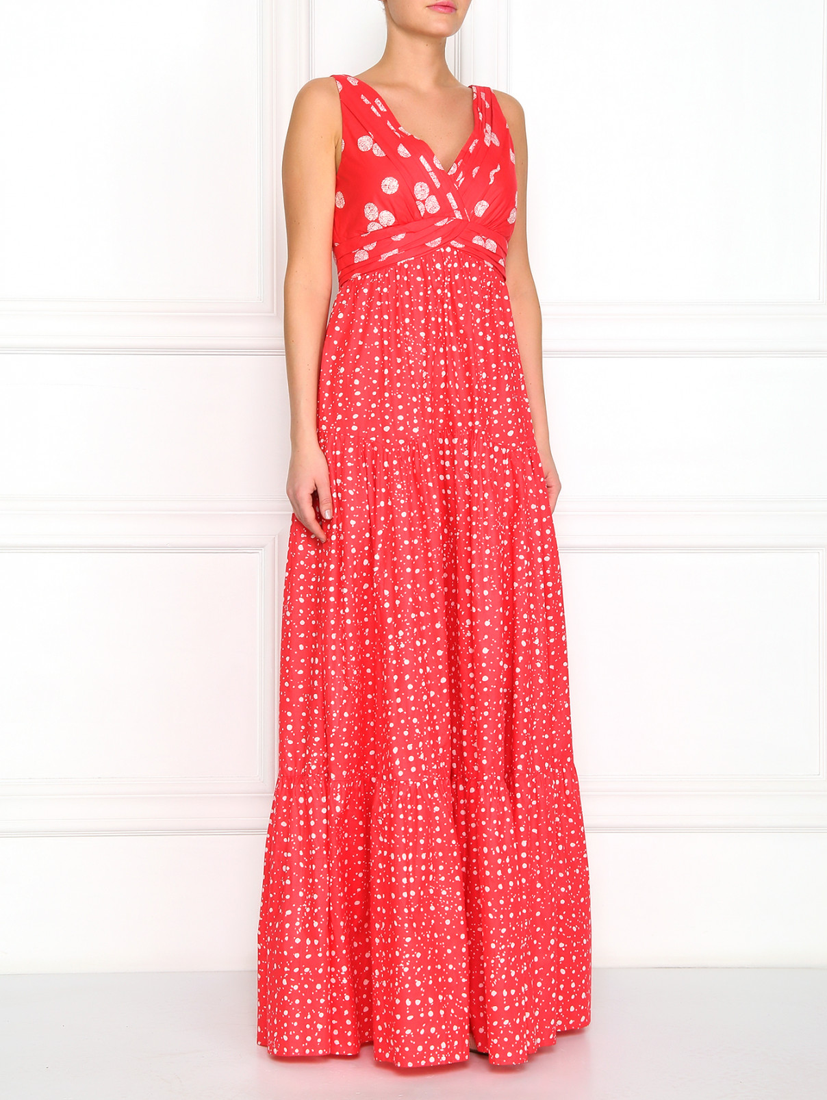Платье-сарафан из хлопка с узором Antonio Marras  –  Модель Общий вид  – Цвет:  Красный