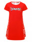 Платье из трикотажа и хлопка с принтом Ermanno Scervino Junior  –  Общий вид