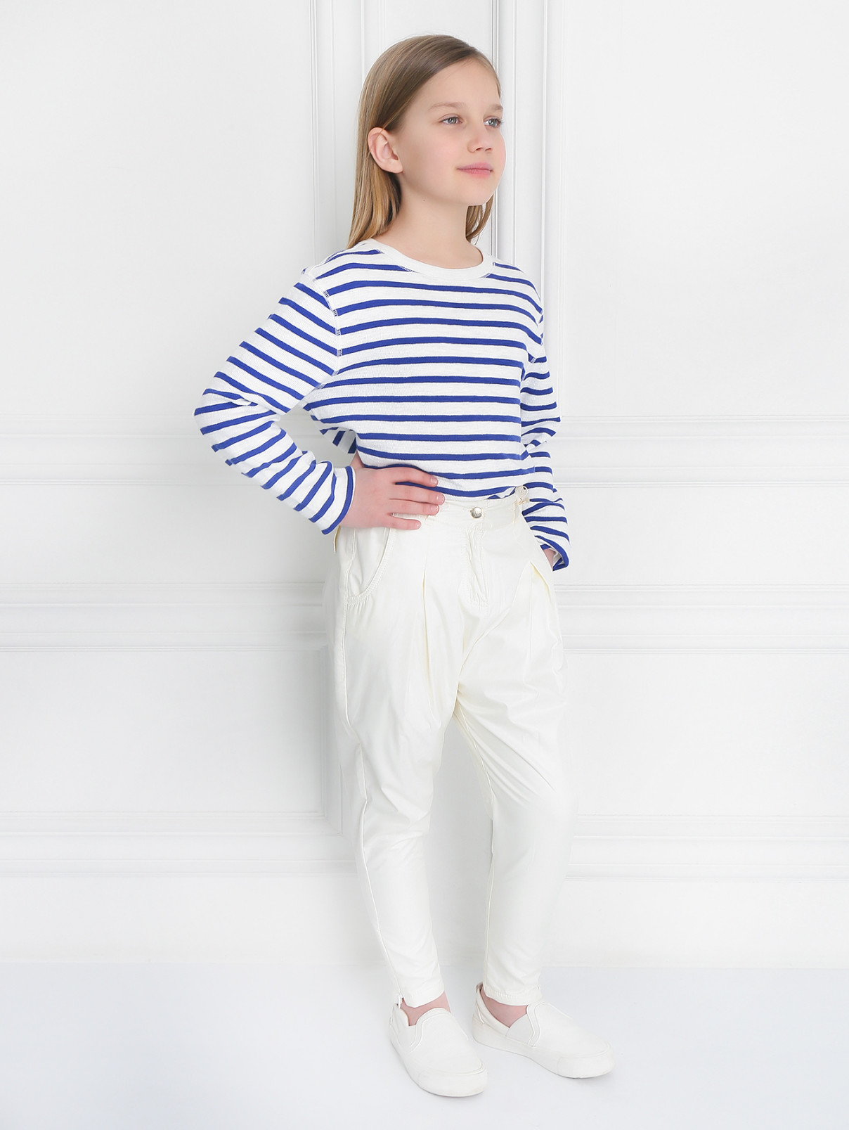 Зауженные брюки с декоративными элементами Laura Biagiotti  –  Модель Общий вид  – Цвет:  Белый