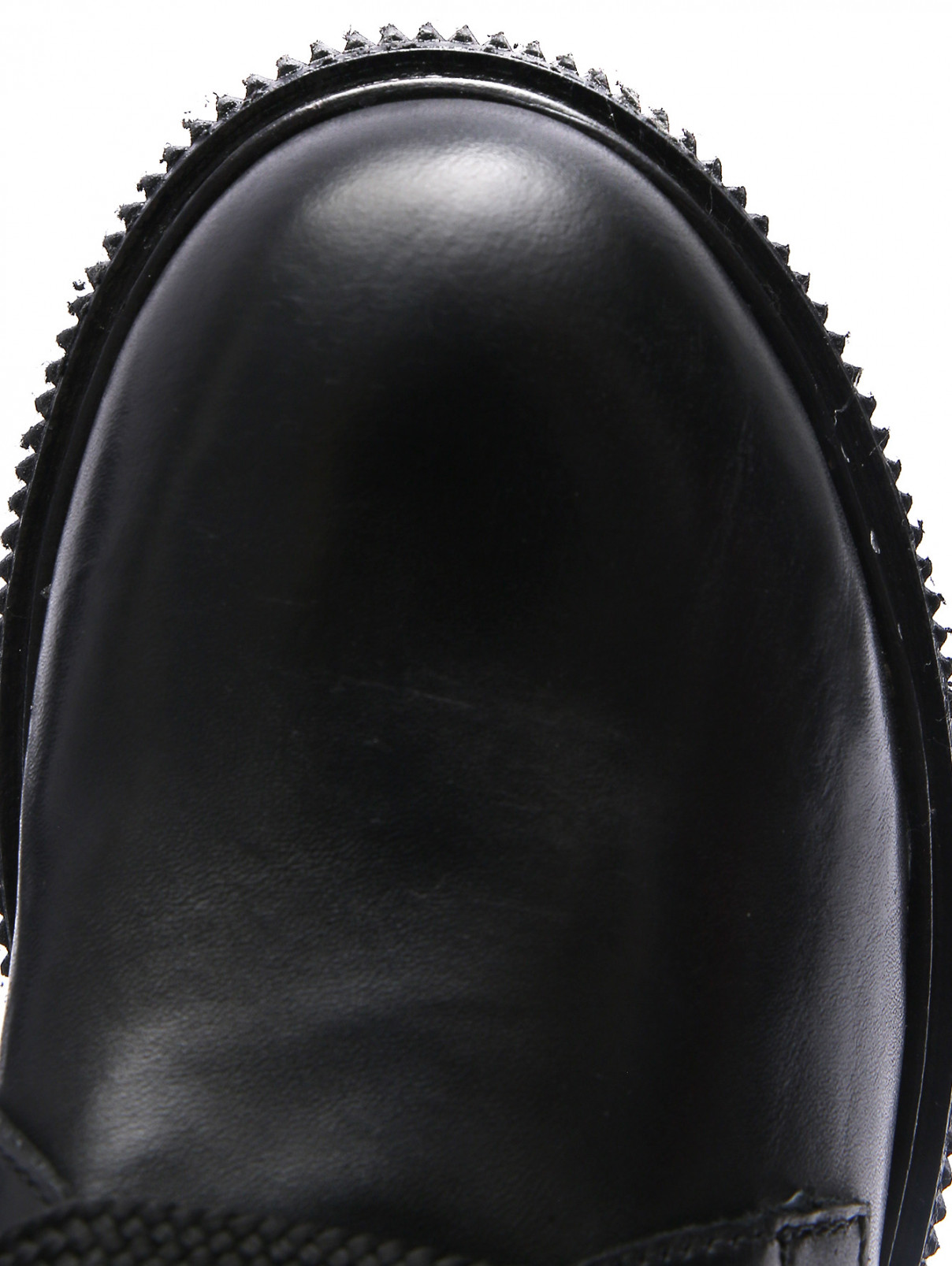 Ботинки из гладкой кожи с пряжками Max&Co  –  Обтравка3  – Цвет:  Черный