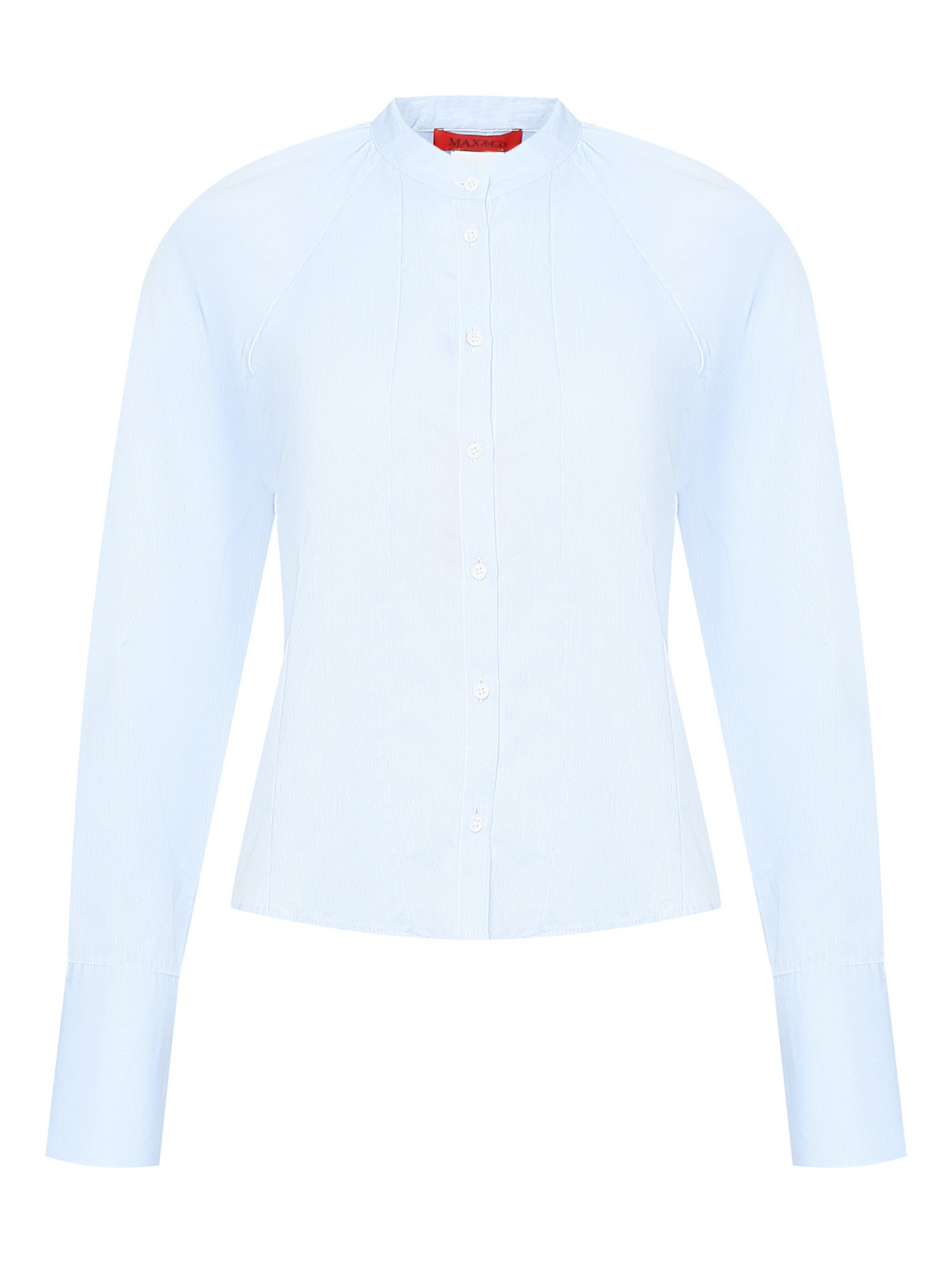Рубашка из хлопка с рукавами-реглан Max&Co  –  Общий вид  – Цвет:  Синий