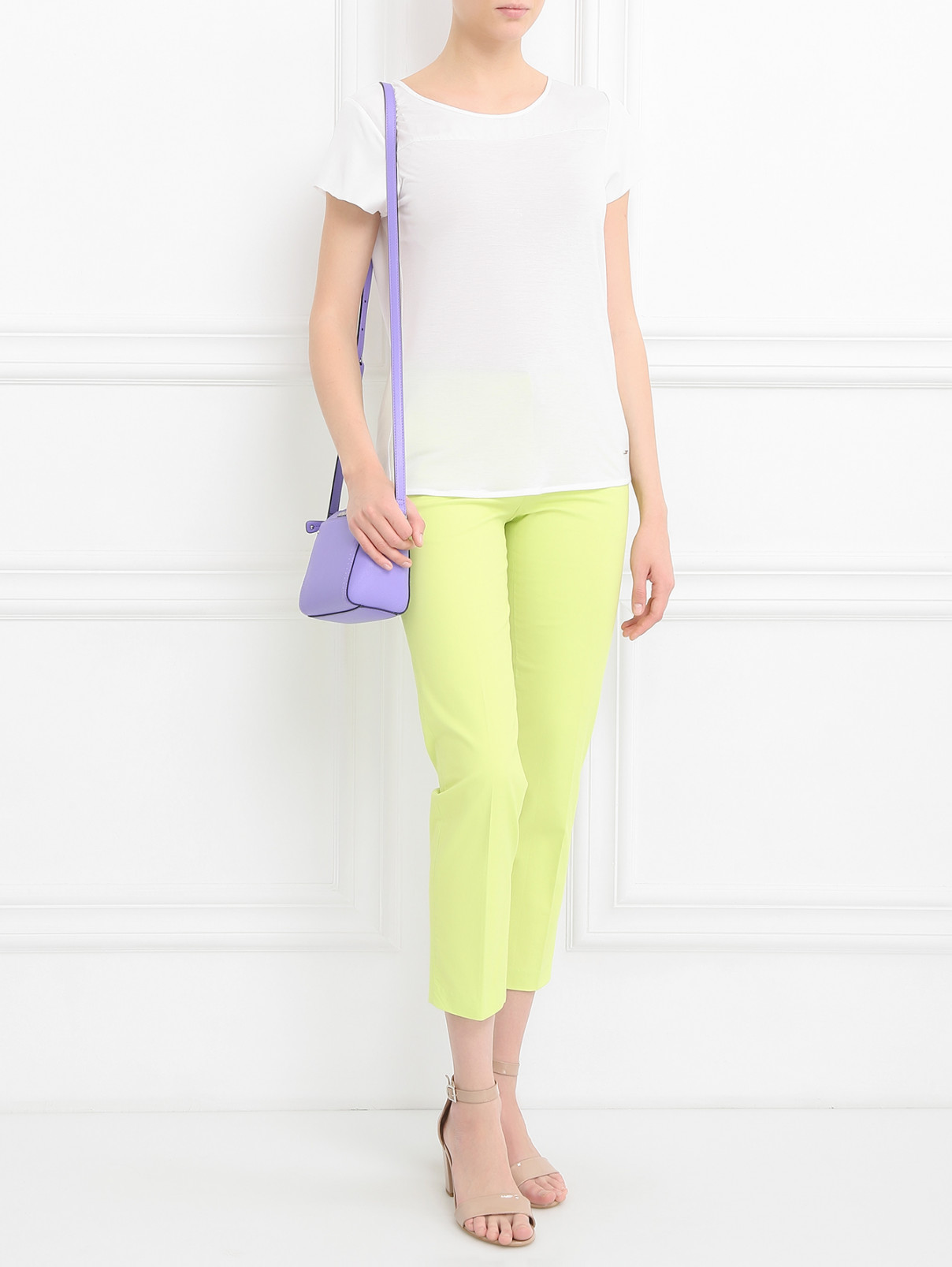 Узкие брюки из хлопка Armani Jeans  –  Модель Общий вид  – Цвет:  Зеленый