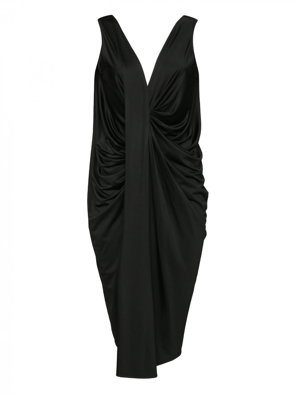Платье с драпировкой By Malene Birger  –  Общий вид  – Цвет:  Черный