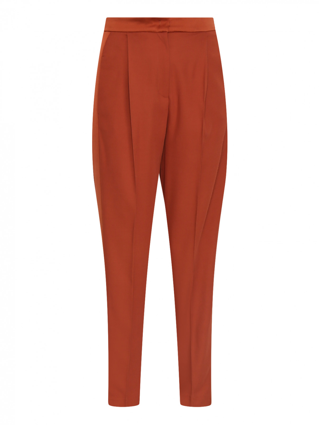 Укороченные брюки с лампасами Max&Co  –  Общий вид  – Цвет:  Оранжевый