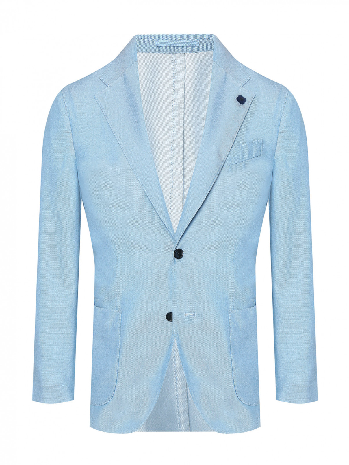 Пиджак на пуговицах с карманами LARDINI  –  Общий вид  – Цвет:  Синий