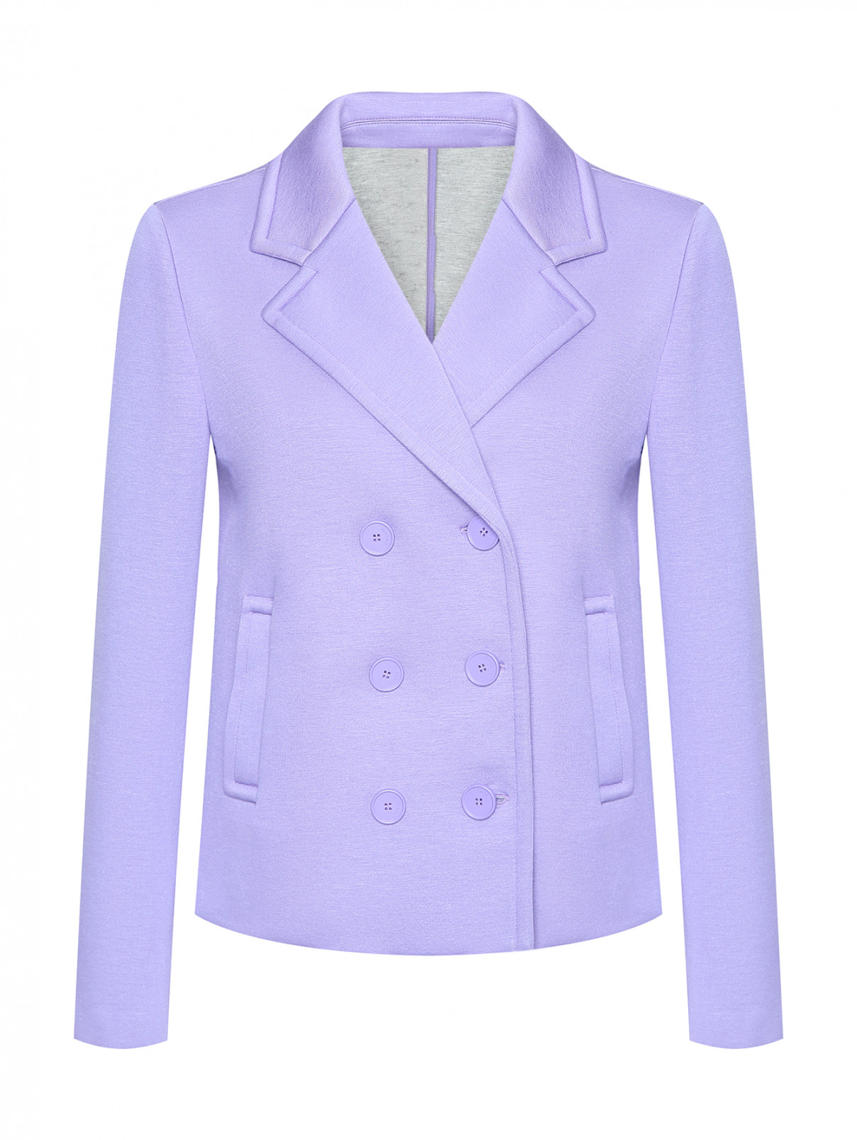 Трикотажный жакет с карманами Max&Co  –  Общий вид  – Цвет:  Фиолетовый