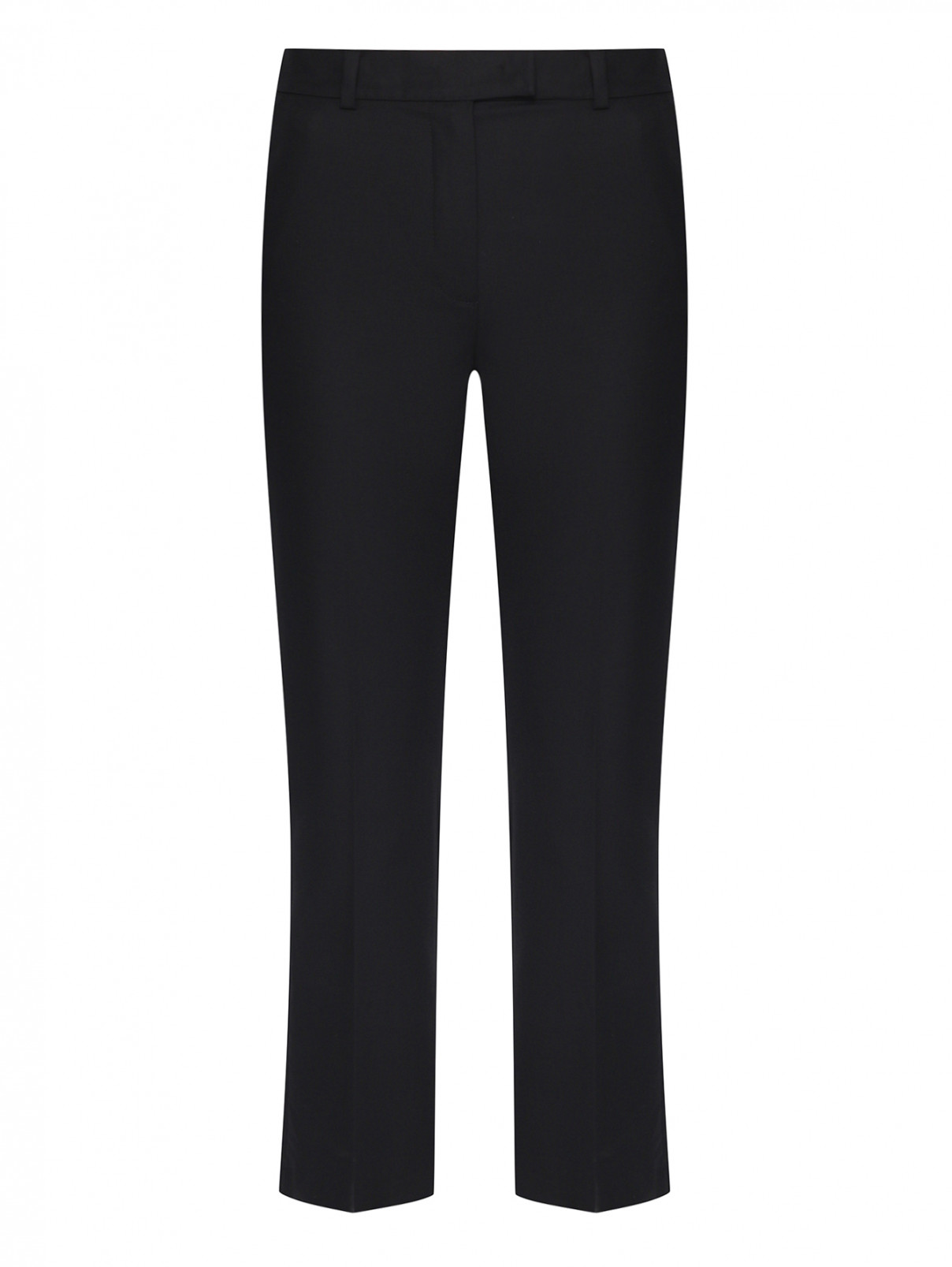Укороченные брюки из хлопка Luisa Spagnoli  –  Общий вид  – Цвет:  Черный