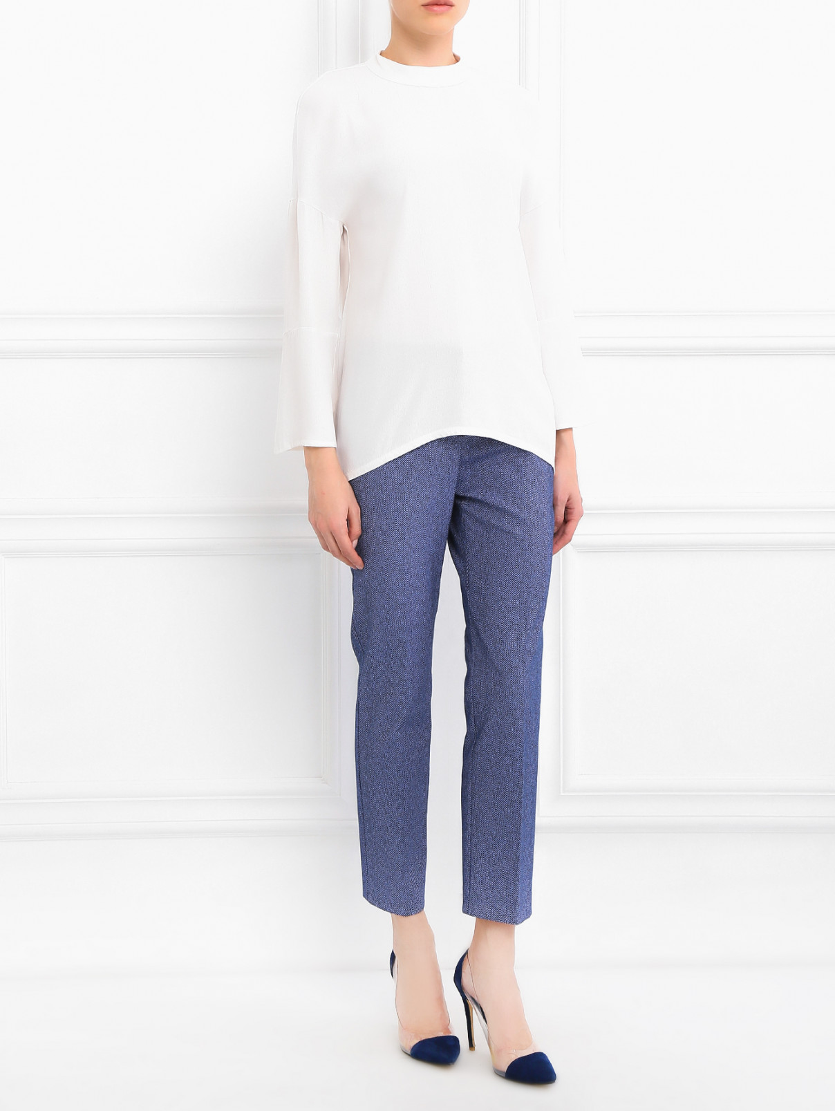 Однотонная блуза с асимметричным низом Max&Co  –  Модель Общий вид  – Цвет:  Белый