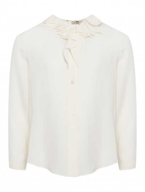 Блуза из шелка с воланами - Общий вид