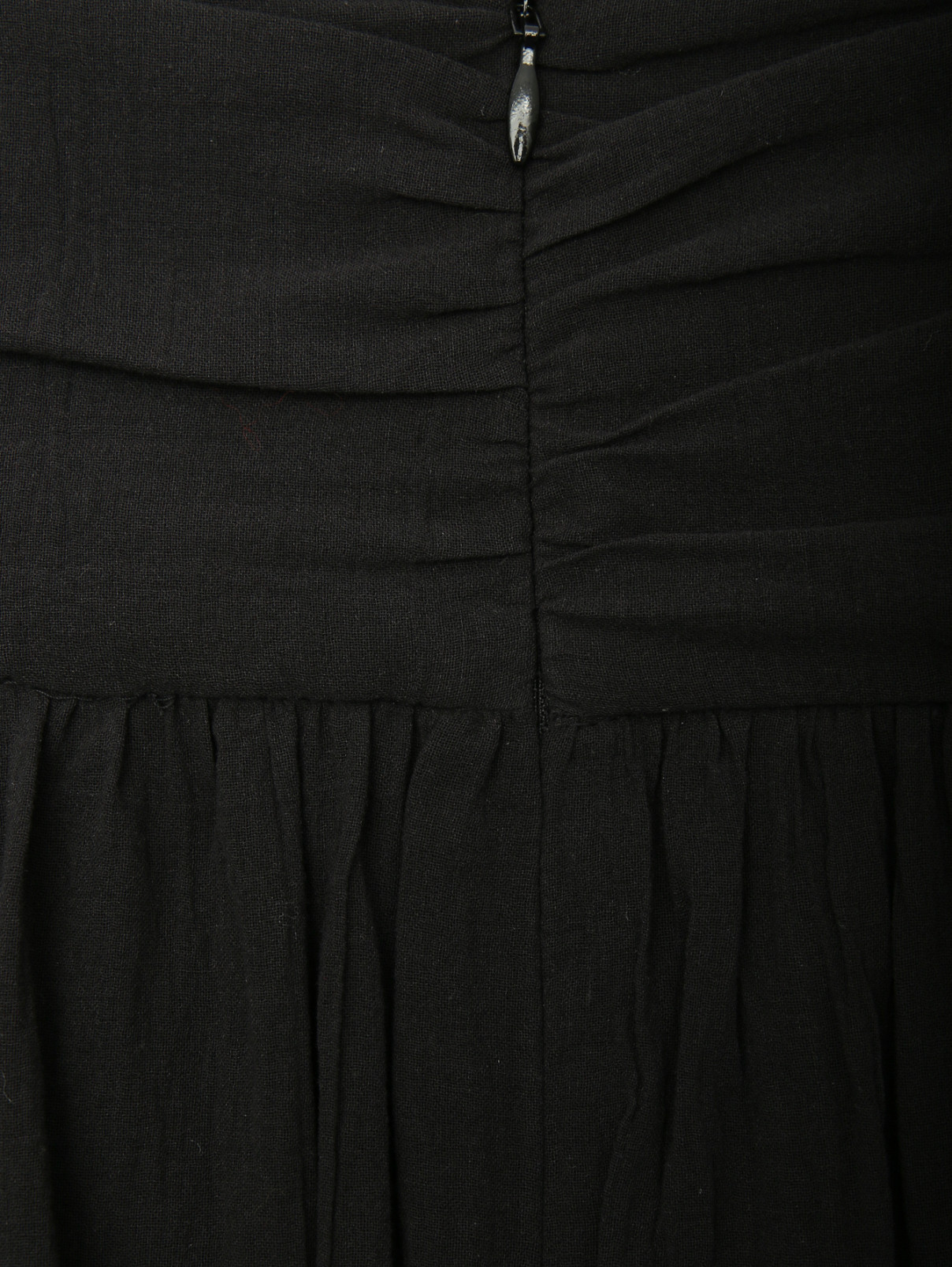 Юбка из жатого хлопка с кружевной отделкой Isabel Marant  –  Деталь1  – Цвет:  Черный