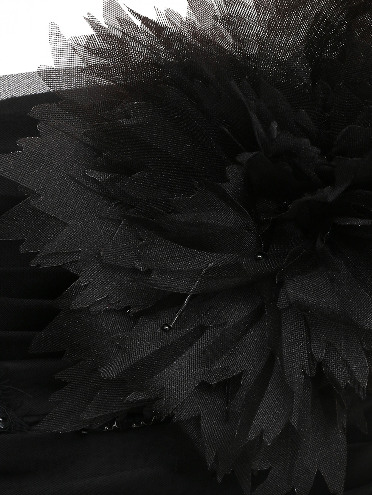 Платье-макси декорированное кружевом и вышивкой Rosa Clara  –  Деталь1  – Цвет:  Черный