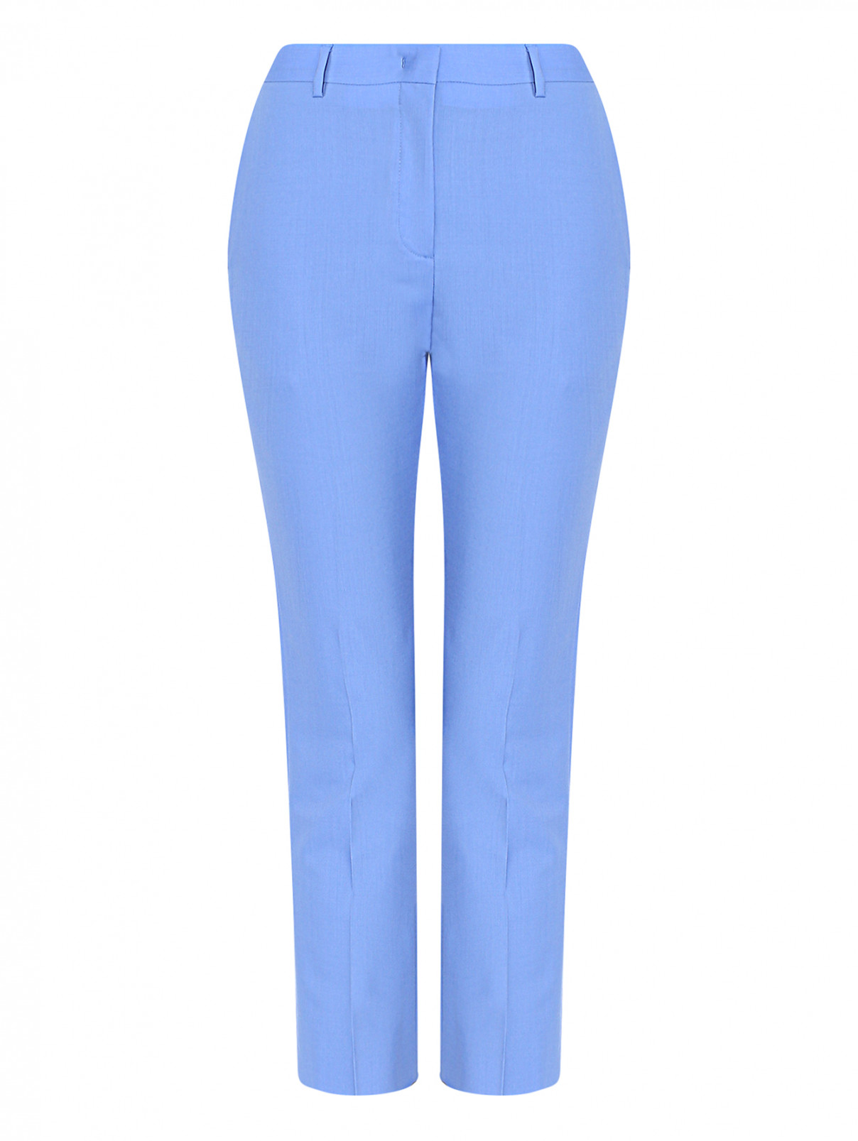 Укороченные брюки из шерсти с карманами Paul Smith  –  Общий вид  – Цвет:  Синий