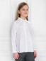 Хлопковая рубашка с оборкой и декоративной лентой Aletta Couture  –  Модель Верх-Низ