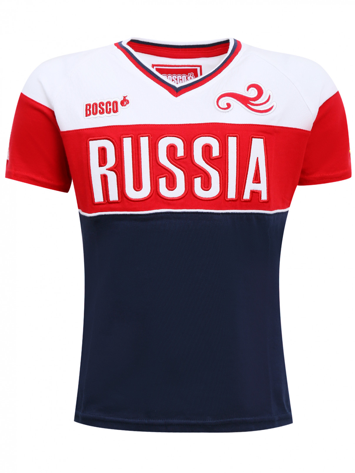 Футболка из хлопка с вышивкой Sochi 2014  –  Общий вид  – Цвет:  Мультиколор