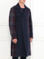 Пальто из шерсти с контрастными вставками Jil Sander  –  Модель Верх-Низ