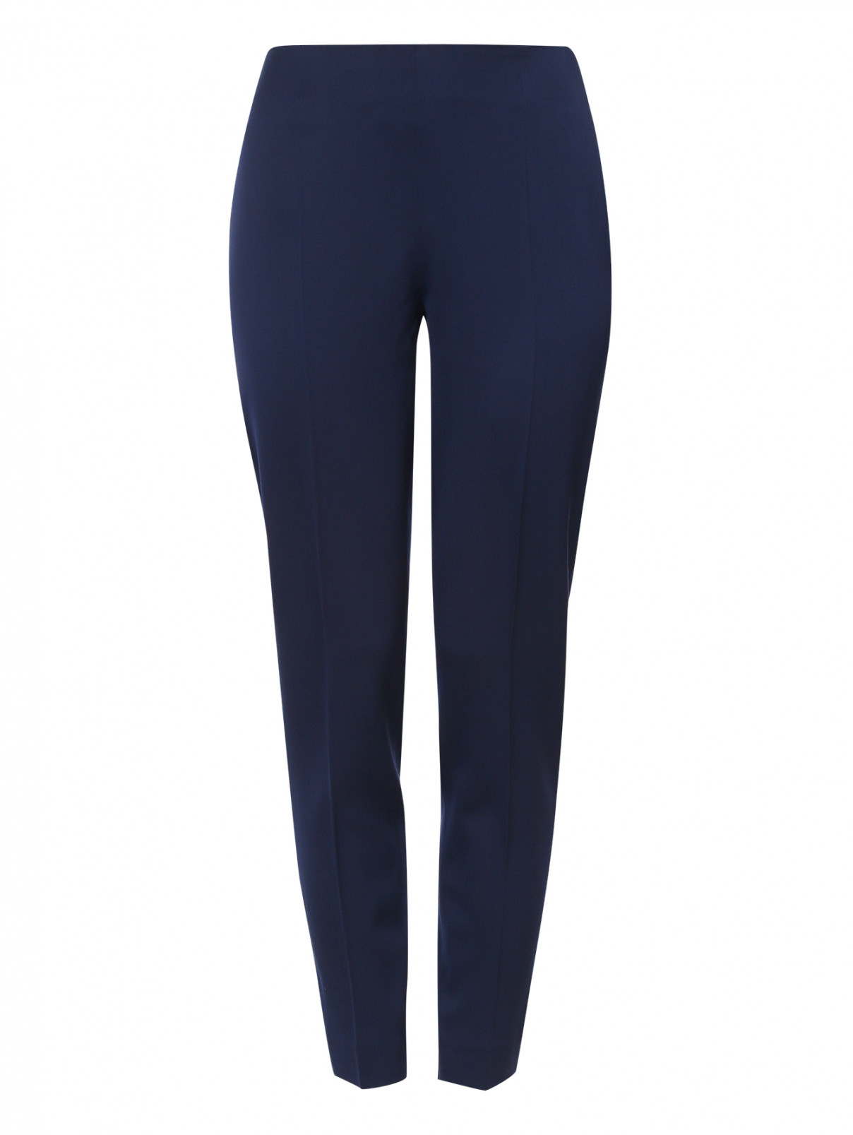 Зауженные брюки из шерсти Moschino Couture  –  Общий вид  – Цвет:  Синий